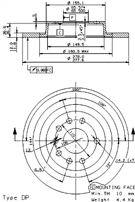 Remschijven Brembo 08.9511.11 Koop Online