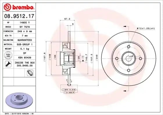 Nu Kopen Remschijven Brembo 08.9512.17