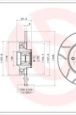 Remschijven Brembo 08.9512.75 Exclusief