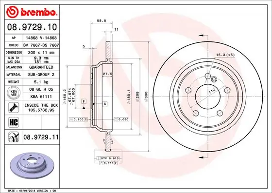 Trendy Remschijven Brembo 08.9729.10
