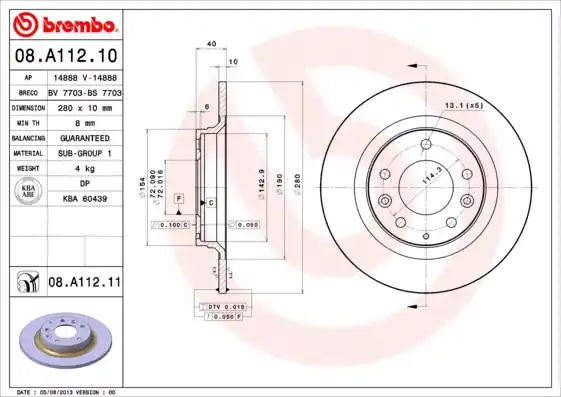 Merkproduct Remschijven Brembo 08.A112.11