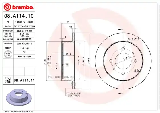 Hete Deal Remschijven Brembo 08.A114.11