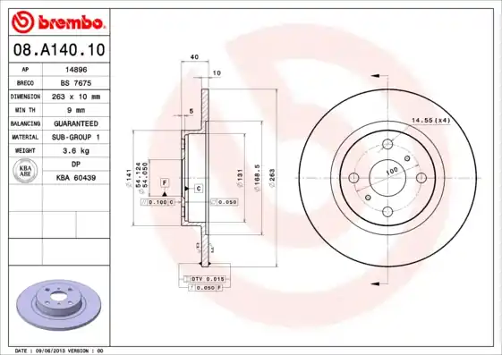 Alleen Vandaag Remschijven Brembo 08.A140.10