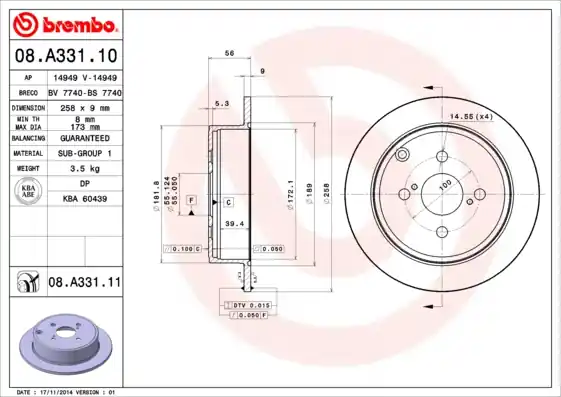 Shop Nu Remschijven Brembo 08.A331.11