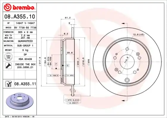 Dagaanbieding Remschijven Brembo 08.A355.11