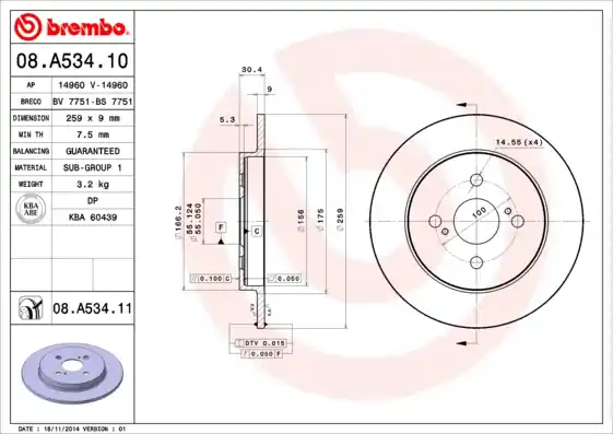 Populair Remschijven Brembo 08.A534.11