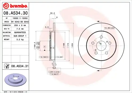 Exclusieve Aanbieding Remschijven Brembo 08.A534.31