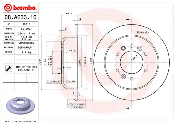 Bestel Nu Remschijven Brembo 08.A633.10