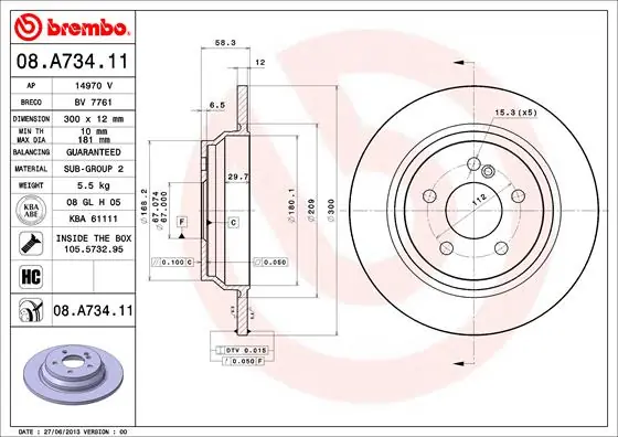 Nieuwe Collectie Remschijven Brembo 08.A734.11