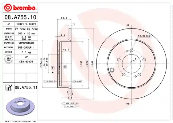 Alleen Vandaag Remschijven Brembo 08.A755.11