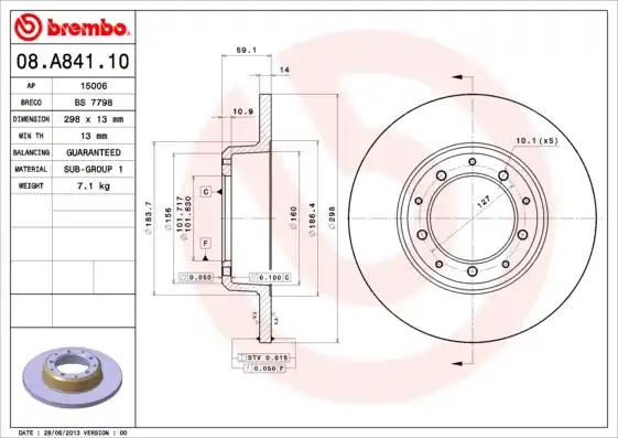 Bestel Nu Remschijven Brembo 08.A841.10
