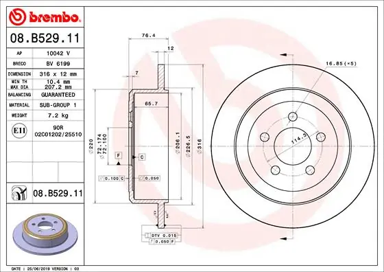 Aanbieding Remschijven Brembo 08.B529.11