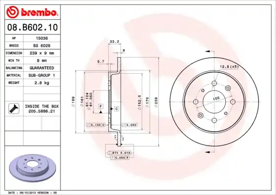 Gereduceerde Prijs Remschijven Brembo 08.B602.10