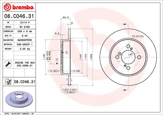 Exclusief Remschijven Brembo 08.C046.31