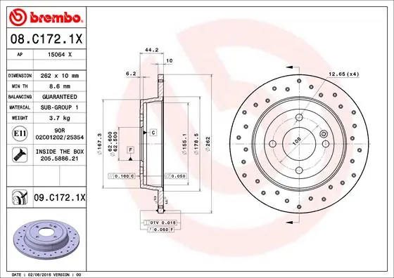 Remschijven Brembo 08.C172.1X In De Mode