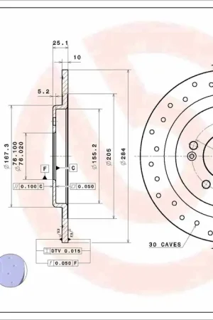 Remschijven Brembo 08.C250.2X Modern