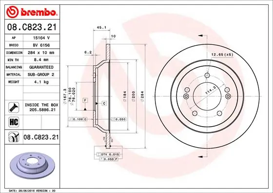 Remschijven Brembo 08.C823.21 Bestseller