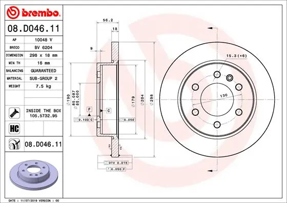 Dagaanbieding Remschijven Brembo 08.D046.11