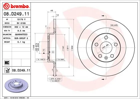Seizoensaanbieding Remschijven Brembo 08.D249.11