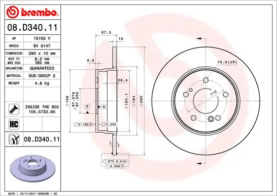 Shop Nu Remschijven Brembo 08.D340.11