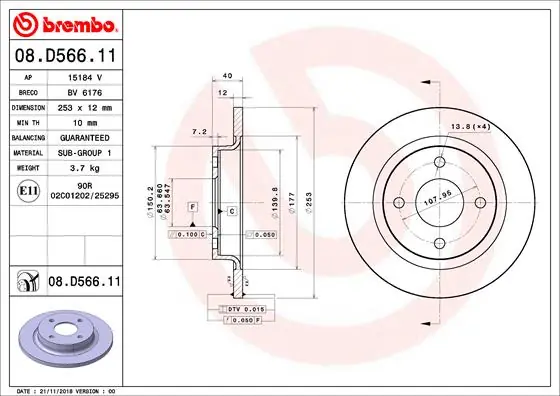 In De Mode Remschijven Brembo 08.D566.11