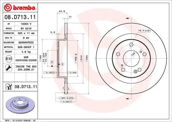 Gereduceerde Prijs Remschijven Brembo 08.D713.11