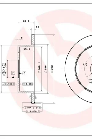 Remschijven Brembo 08.E566.11 Superprijs