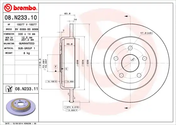 Koop Vandaag Remschijven Brembo 08.N233.11