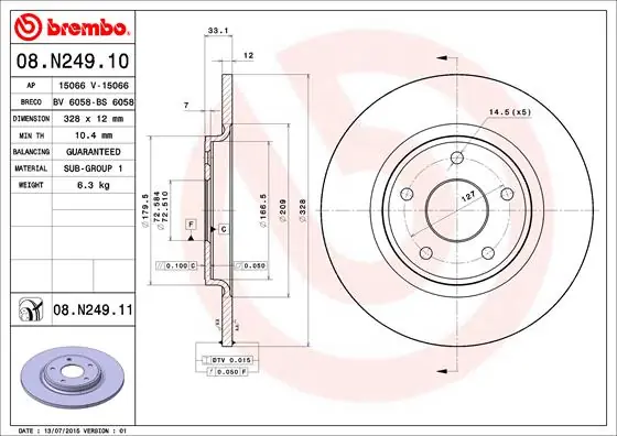 Nieuwe Collectie Remschijven Brembo 08.N249.11