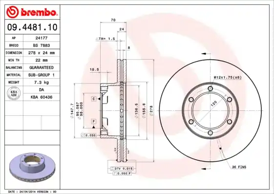 Exclusieve Aanbieding Remschijven Brembo 09.4481.10