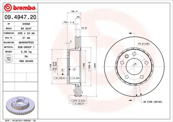 Remschijven Brembo 09.4947.20 Hete Deal