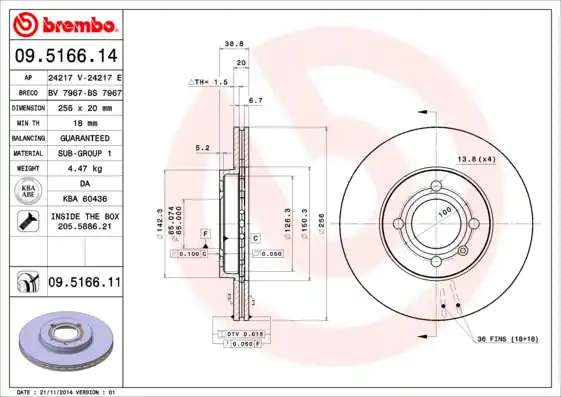 Merkproduct Remschijven Brembo 09.5166.11