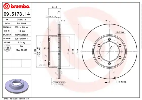 Bulkbestelling Remschijven Brembo 09.5173.14