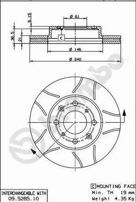 Korting Remschijven Brembo 09.5285.75