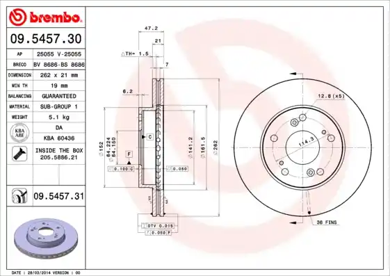 Remschijven Brembo 09.5457.31 Must-Have