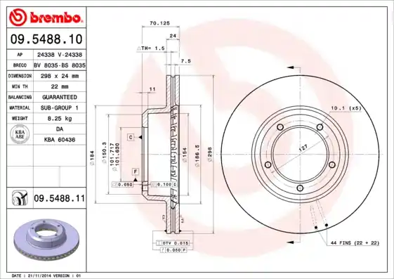 Professioneel Remschijven Brembo 09.5488.11