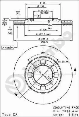Veilige Betaling Remschijven Brembo 09.5537.10