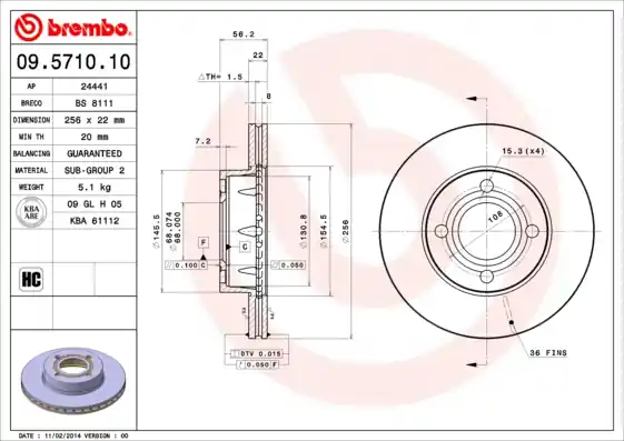 Budget Remschijven Brembo 09.5710.10