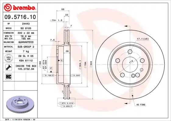 Laatste Kans Remschijven Brembo 09.5716.10