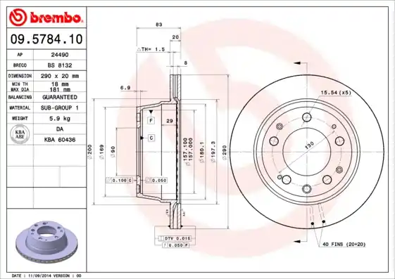 Flitsaanbieding Remschijven Brembo 09.5784.10