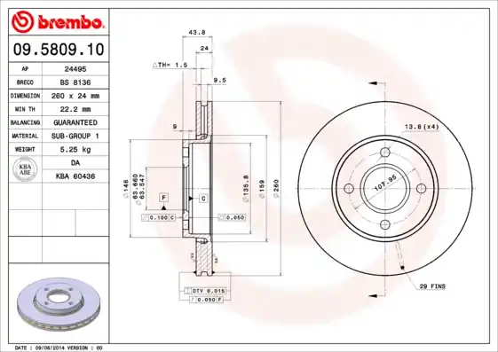 Koop Vandaag Remschijven Brembo 09.5809.10