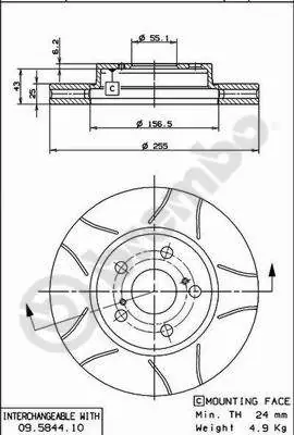 Remschijven Brembo 09.5844.75 Veilige Betaling