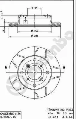 Remschijven Brembo 09.5857.75 Merkproduct