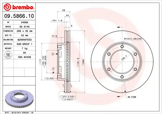 Speciale Aanbieding Remschijven Brembo 09.5866.10