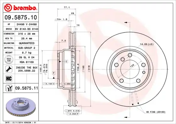 Exclusieve Aanbieding Remschijven Brembo 09.5875.10