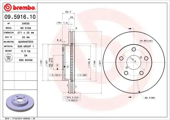 Alleen Vandaag Remschijven Brembo 09.5916.10