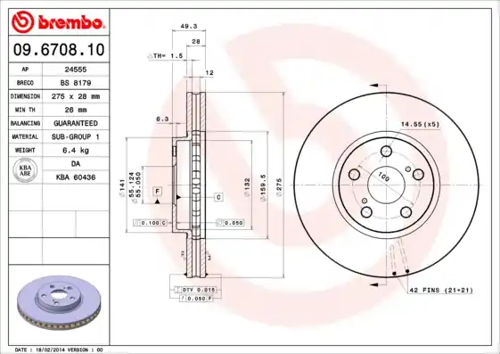 Bestseller Remschijven Brembo 09.6708.10