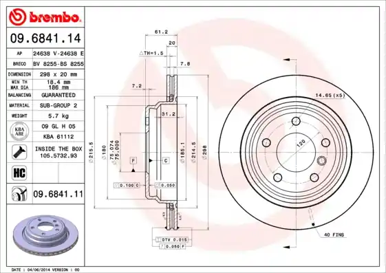 Remschijven Brembo 09.6841.14 Shop Nu