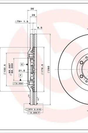 Remschijven Brembo 09.6866.20 Superprijs