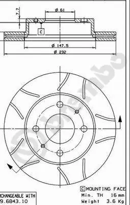 Remschijven Brembo 09.6943.75 In De Mode